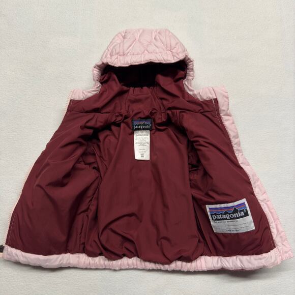 Patagonia Baby Puff Rider Quilted Puffer Jacket‎ Hooded Elbow Patch Sz. 6 Months - Picture 3 of 11